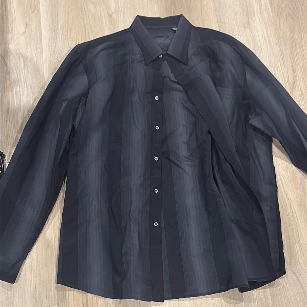 Classic Black Dress Shirt with Smooth Fabric